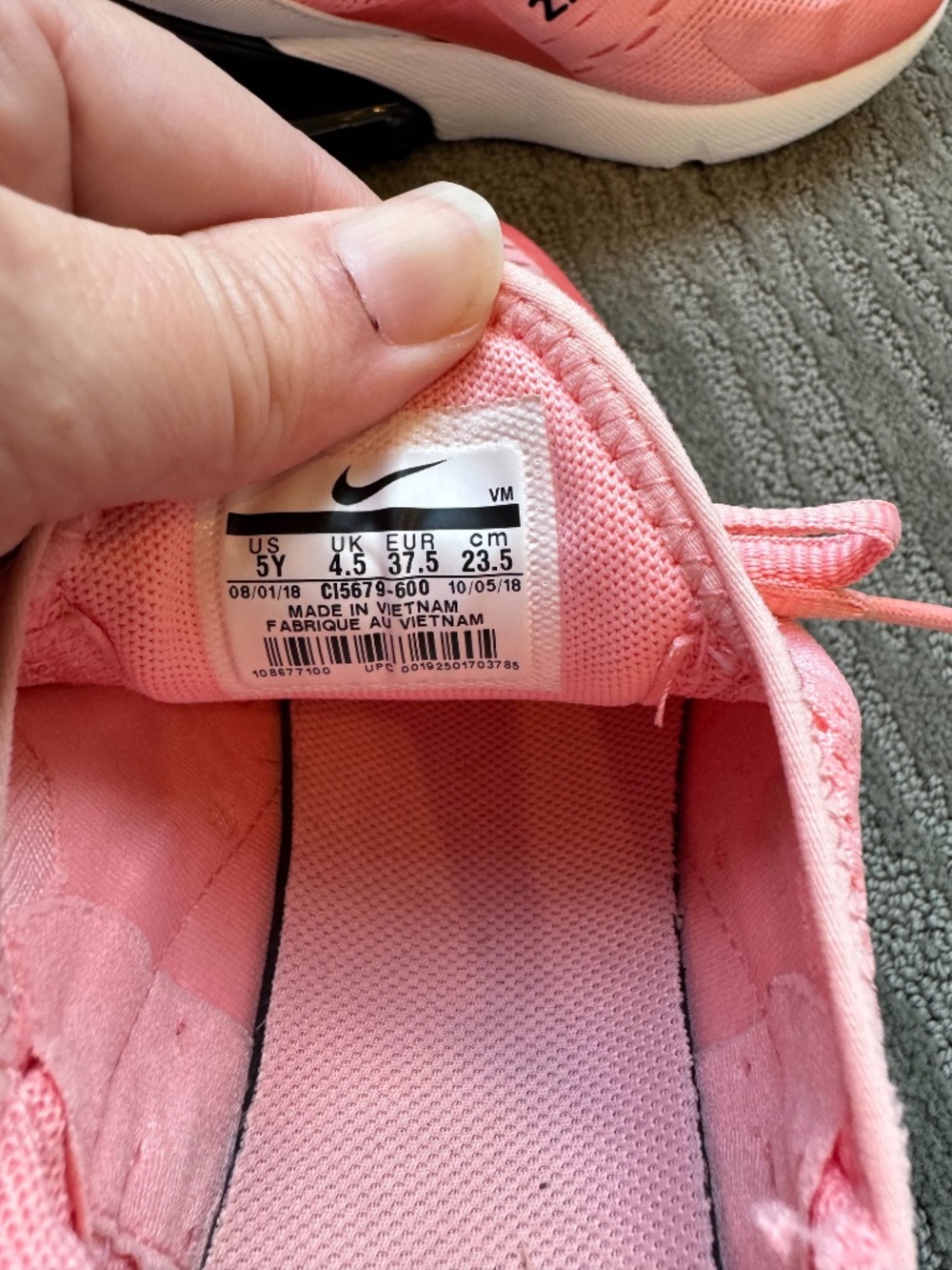 Nike Air 270 Youth 5 Sneakers Shoes woman's 6.5 - Picture 4 of 5